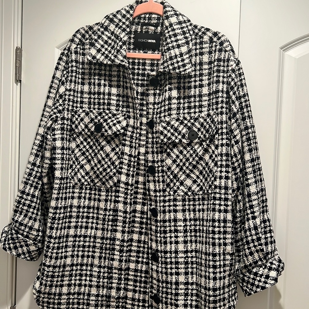 Black and White Plaid Shacket